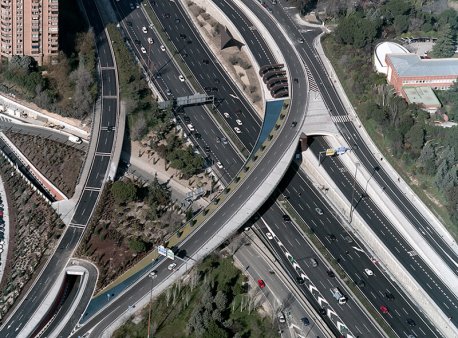 Vista aérea de carretera M-30