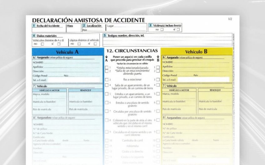 parte amistoso de accidente