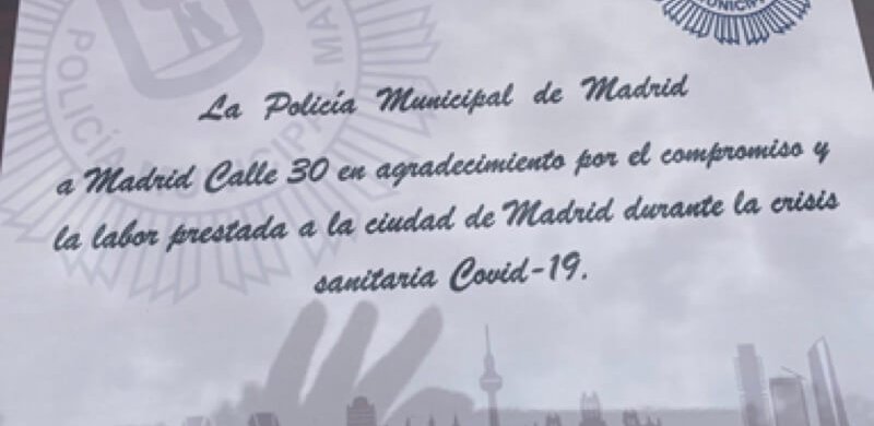 Reconocimiento de la Policía Municipal de Madrid a Calle M-30 y Emesa Reconocimiento de la Policía Municipal de Madrid a Calle M-30 y Emesa