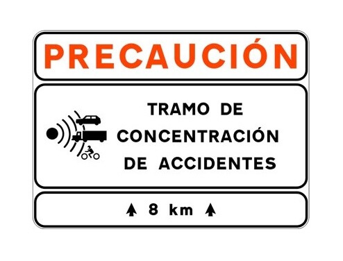 Señalización de puntos negros en carretera