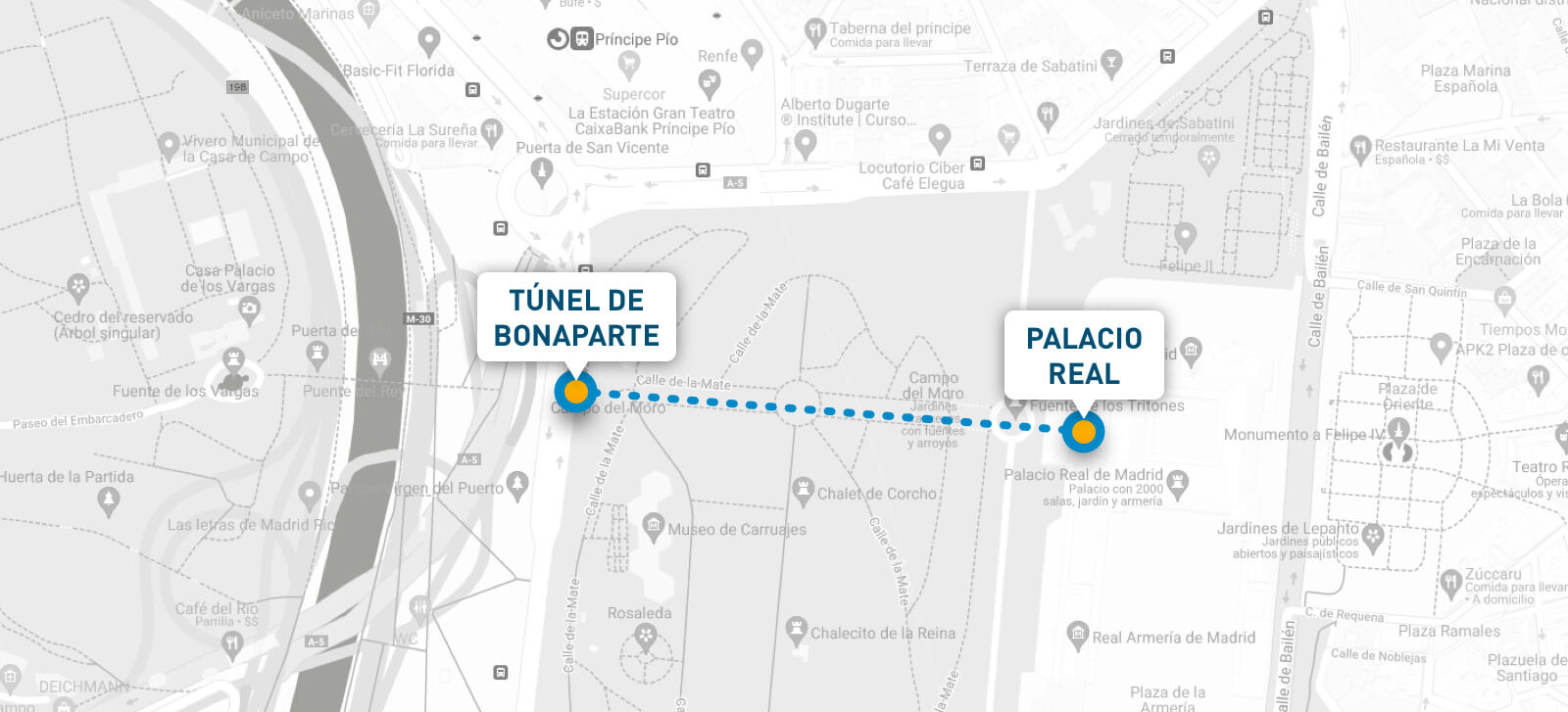 plano situación túnel bonaparte madrid