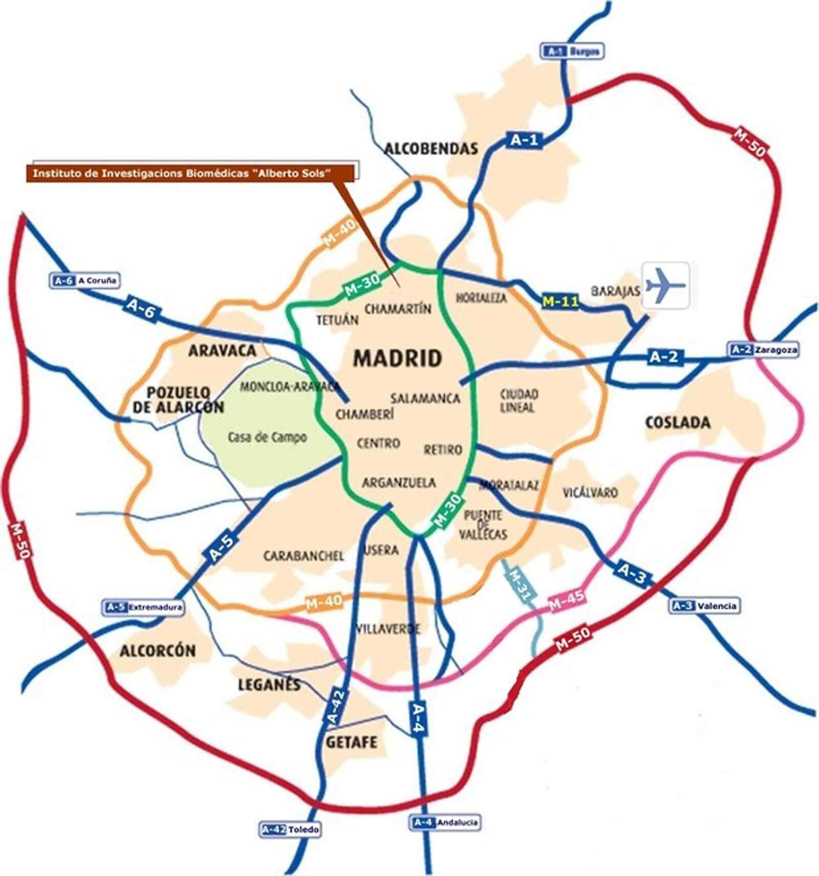mapa carreteras madrid