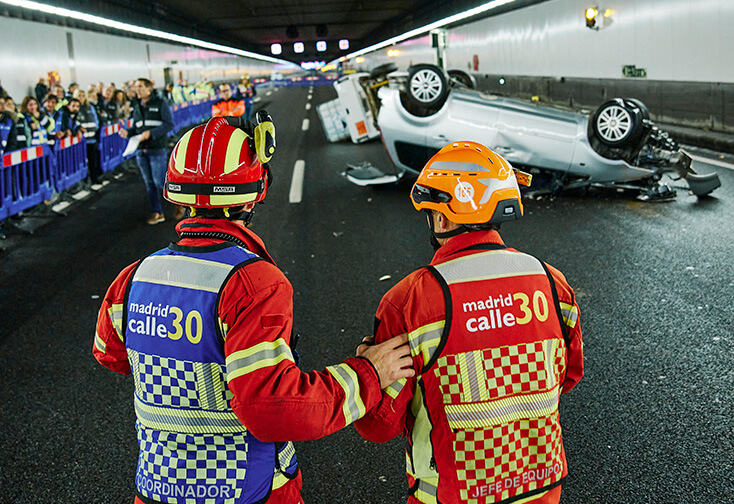 Madrid Calle 30 y Emesa participan en un simulacro de accidente en la M-30